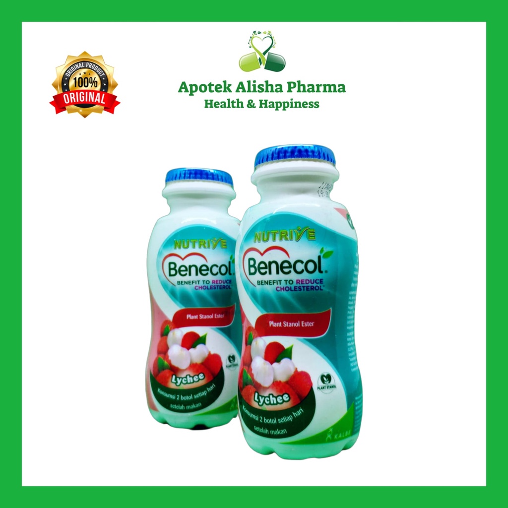 Nutrive Benecol 100ml - Minuman Penurun Kolesterol Rasa Blackcurrent / Jeruk / Strawberry / Leci