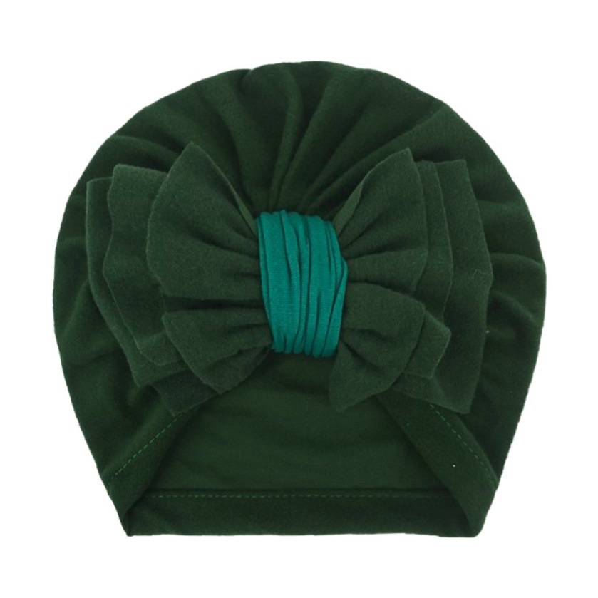 NEW  Turban / topi anak bayi motif pita tumpuk kualitas premium-PitaTumpuk.HijauGela