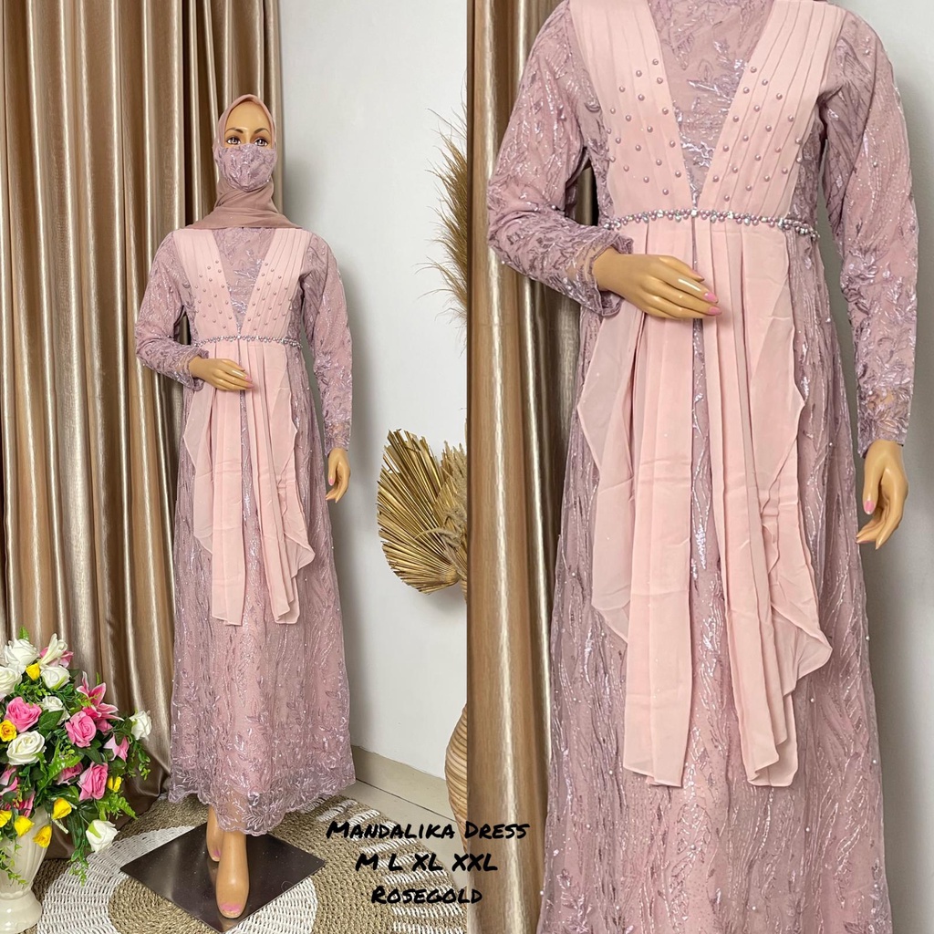 Permata Olshop / Kebaya Gamis Nazwa / Gamis Pesta Terbaru / Gamis Tille Brokat / Kebaya Gamis Kondangan