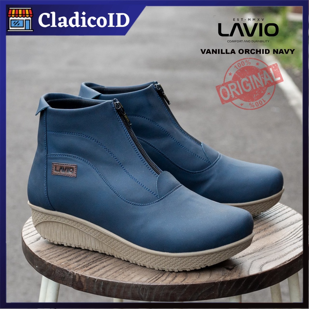 Sepatu Boot Wanita Fashion Korea Spatu Boots Pendek Cewek Lavio Vanilla Original Shoes Outdoor Cewe Dengan Resleting