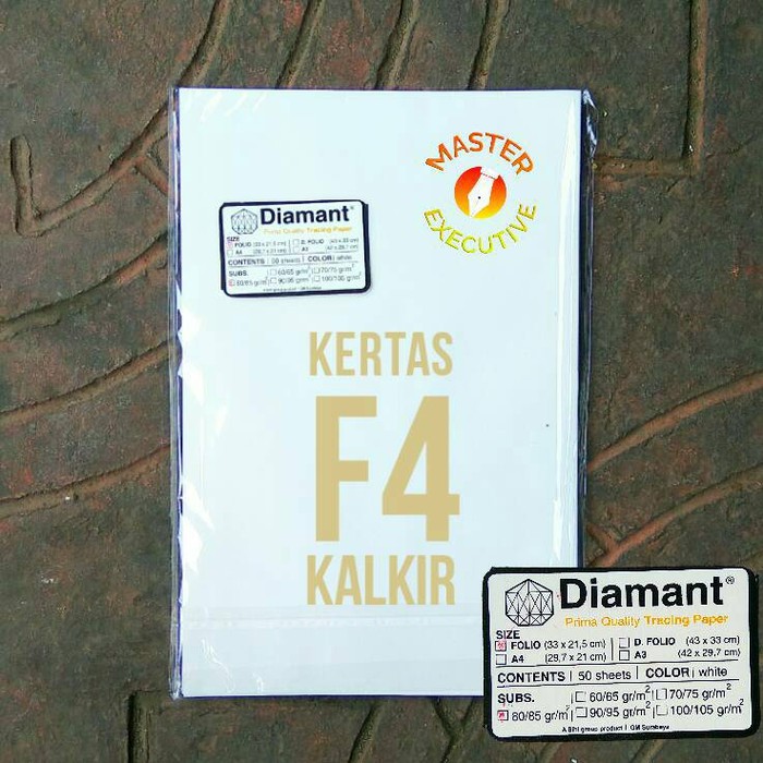 [Pak - 50 Lembar] Diamant Kertas Kalkir Folio / Prima Quality Tracing Paper 80/85 gr/m2