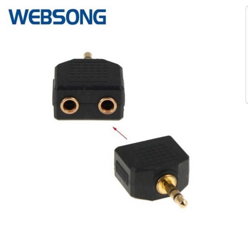 Connector Audio 3.5mm Male to 2x Female Websong