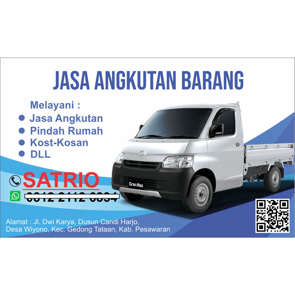 

Kartu nama atau name card satu sisi bebas desain