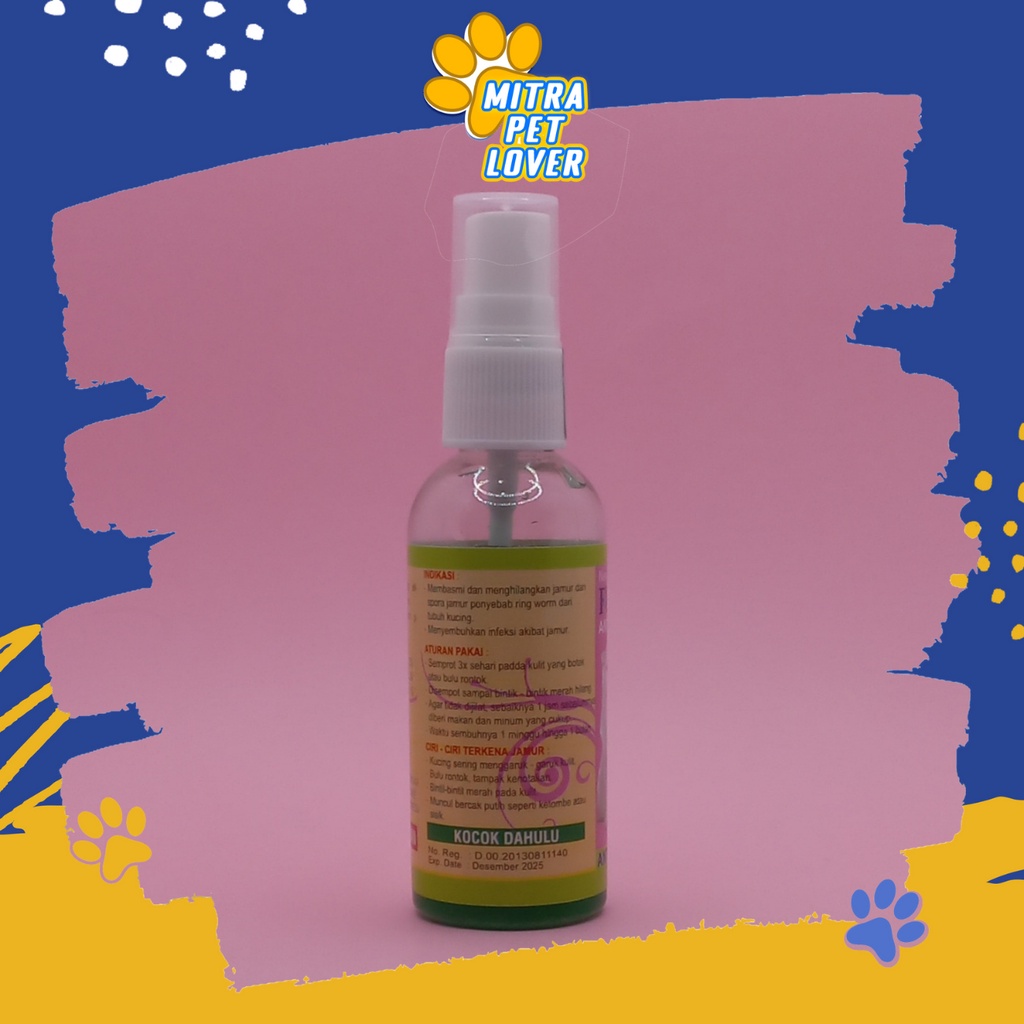 OBAT SEMPROT KUCING ANTI INFEKSI JAMUR - FUNGI CAT 60 ML - SPRAY ANTI GATAL CAT &amp; KITTEN - ANTI SPORA BULU RONTOK KETOMBE - MURAH GARANSI KUALITAS ASLI ORIGINAL FUNGICAT PET ANIMAL VETERINARY TAMASINDO OBAT VITAMIN HEWAN BINATANG PELIHARAAN MITRAPETLOVER