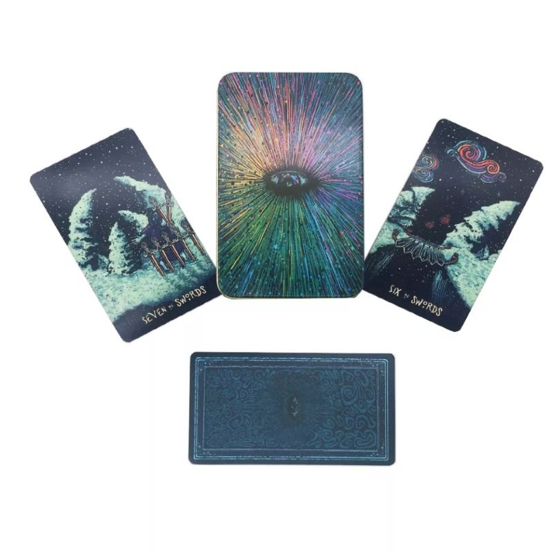 Prisma Visions Tarot dengan Kotak Kaleng pinggiran Silver