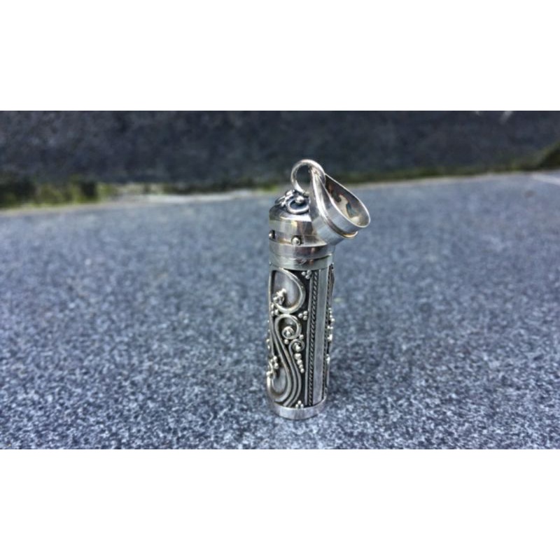 liontin tabung perak 925 diameter 1 cm