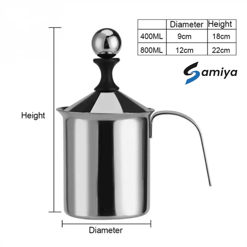 Milk frother stainless / milk jug creamer latte art / foam milk maker / milk foamer / pengocok susu