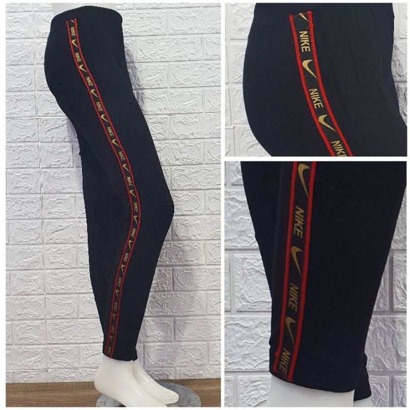 Legging import list brand/Legging premium/ Legging hitam motif list / Leging senam / Leging gowes