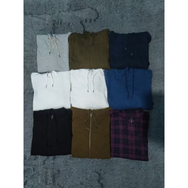 Hoodie Uniqlo Tartan & Zipper