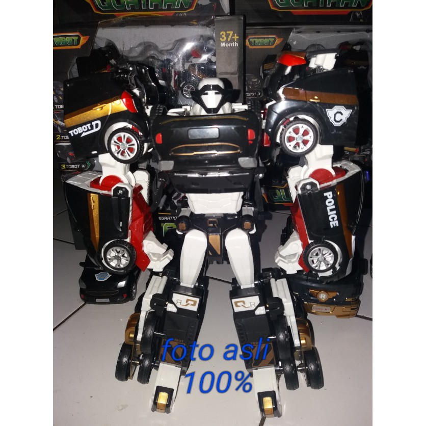 mainan tobot quatran jumbo ori foto asli uk.38x32x15.5cm warna hitam