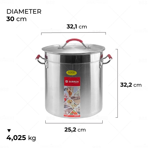 Stok Pot 30cm Panci Sup Besar Tebal Tinggi Multifungsi Stainless