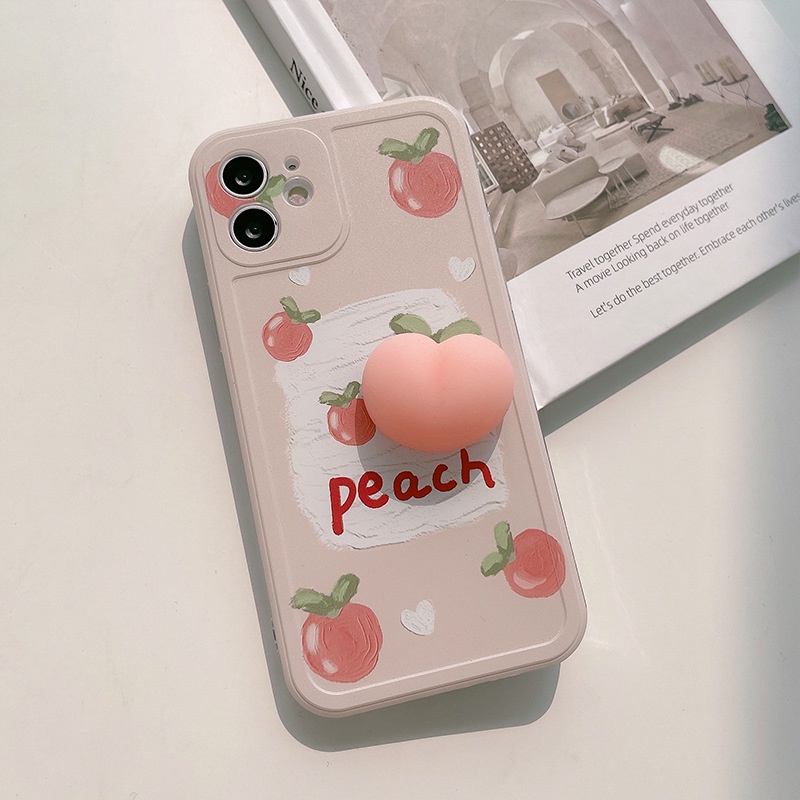 IPHONE Casing Hp Motif Peach 3d Untuk Iphone7 8 PLUS X XR Xs11 12 13 14 MINI PRO MAX Se2020