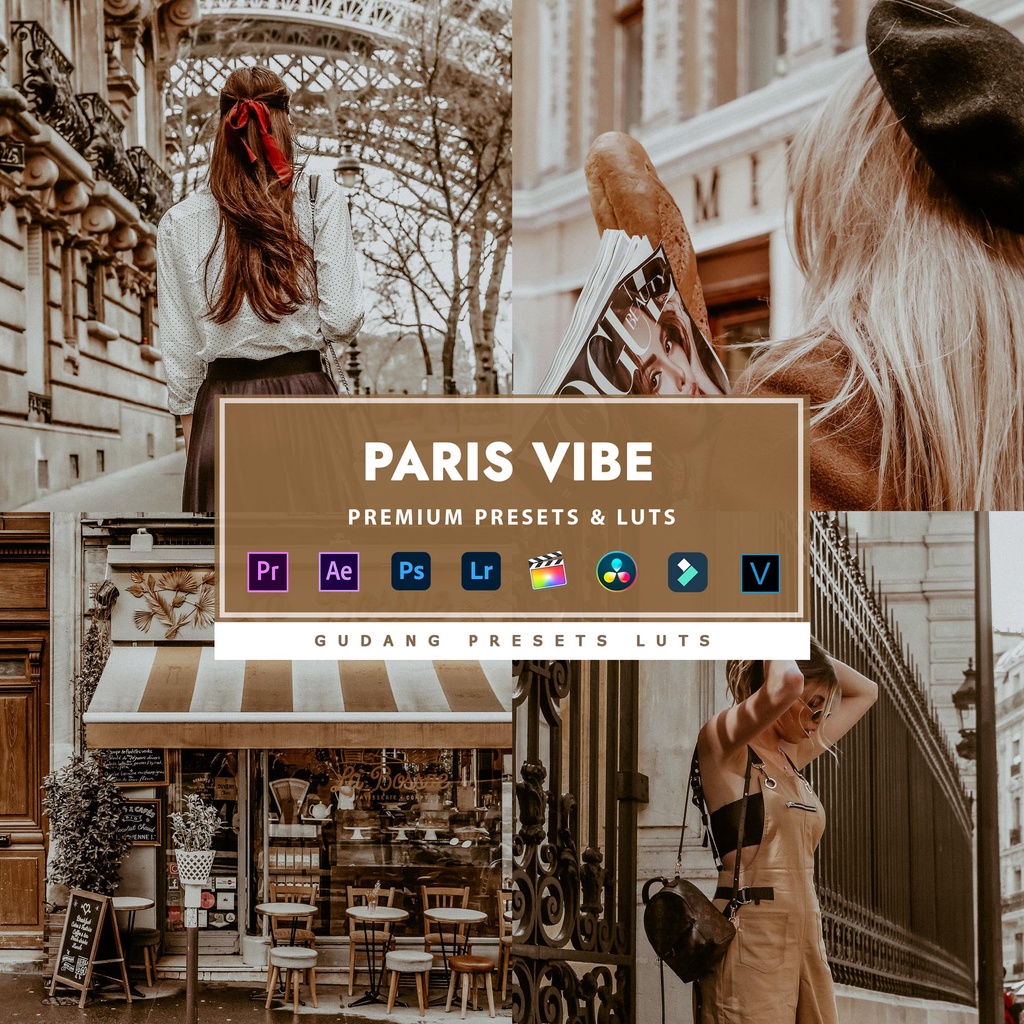 [BISA VN] Paris Vibe - Premium Preset Lightroom LUTs Android IOS PC Premiere Pro Davinci