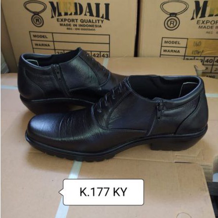 Sepatu Kulit PDH Pria Polri TNI security guard PNS sepatu kerja formal tampil lebih keren