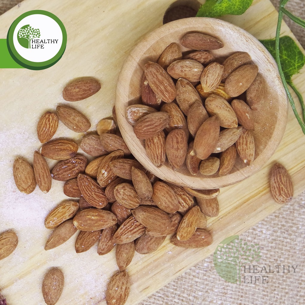 Roasted Almond Whole (Sea Salt) 1kg (Almond Panggang / Matang) Ukuran Besar 27-30 Tanpa Cangkang