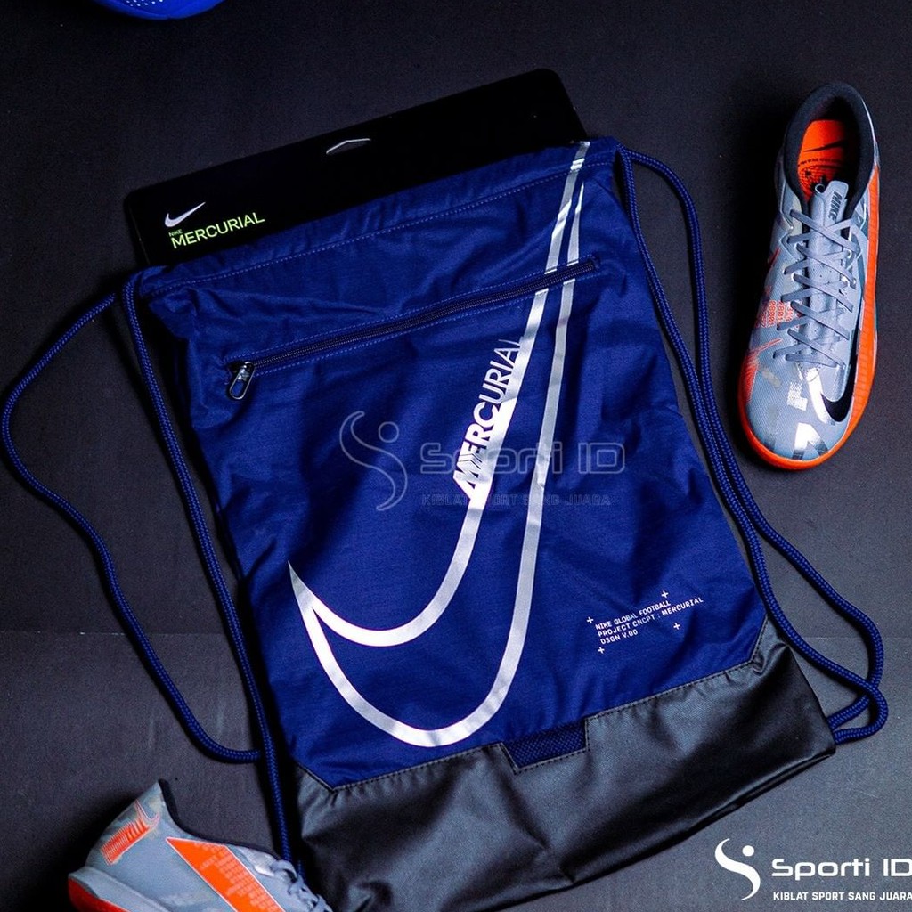 Tas Gymsack Nike Mercurial - Blue Void/Black/Silver BA6108-492 Original