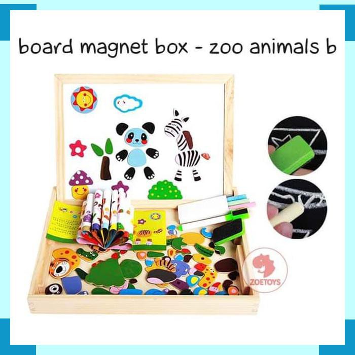 Zoetoys Board Magnet Box - Zoo Animals B | mainan edukasi | edutoys