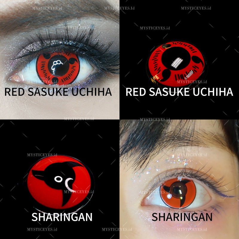 [✅COD] MYSTICEYES SOFTLENS COSPLAY CRAZY LENS SHARINGAN 14.5MM (NORMAL)