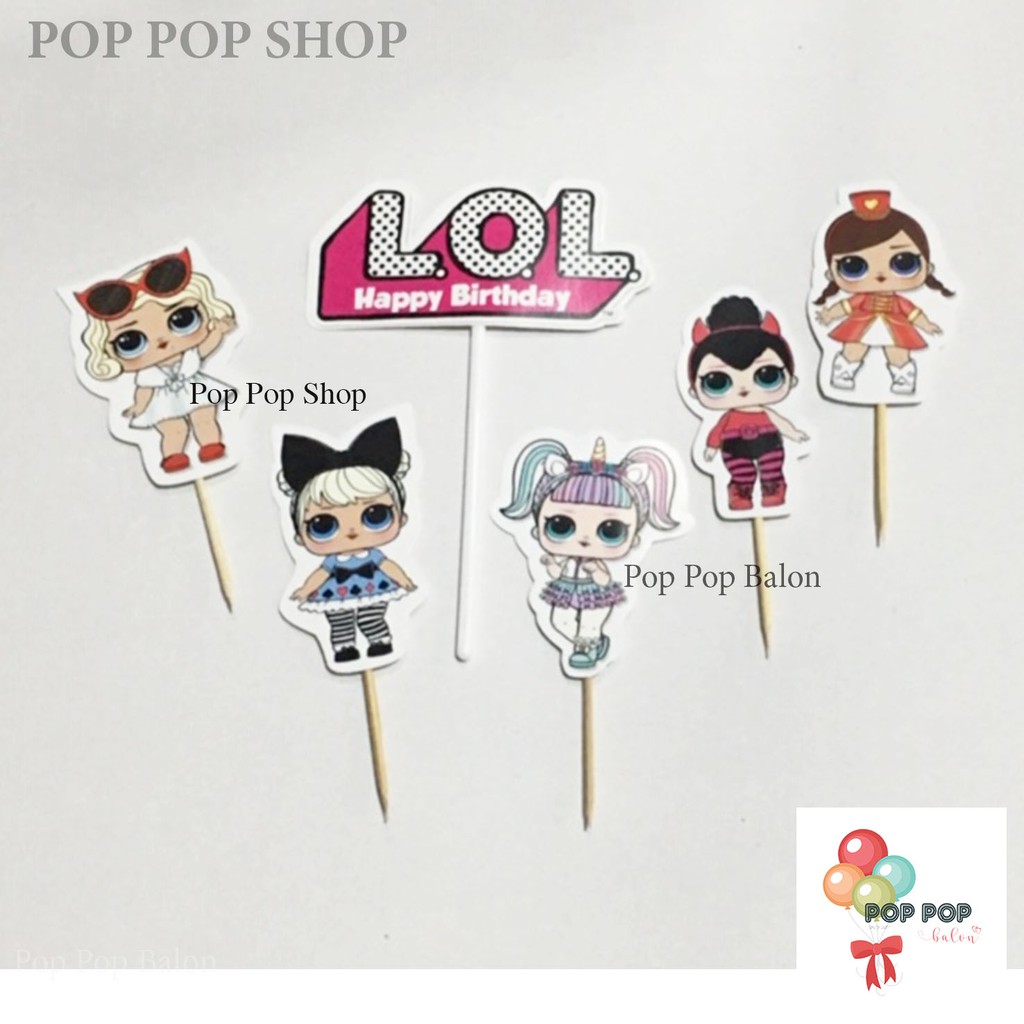 Cake Topper LOL / Topper Kue Lol Surprise Doll - Happy Birthday