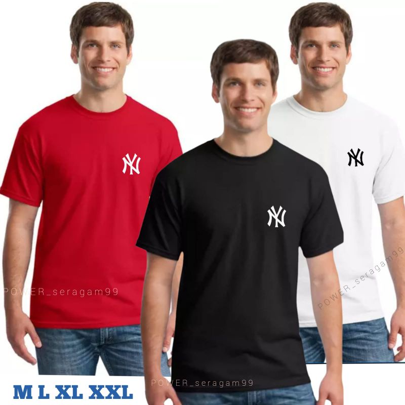 kaos oblong cotton pria motif NY / kaos katun pria / kaos pendek pria M L XL XXL