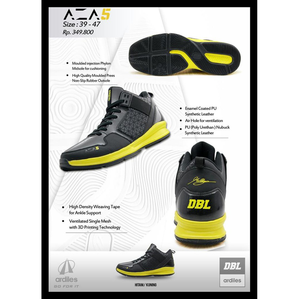 100% TERMURAH SEPATU BASKET PRIA - AZA 5 BY DBL/ARDILES - HARGA MANTAP-BARANG ORI 100%TERLARIS