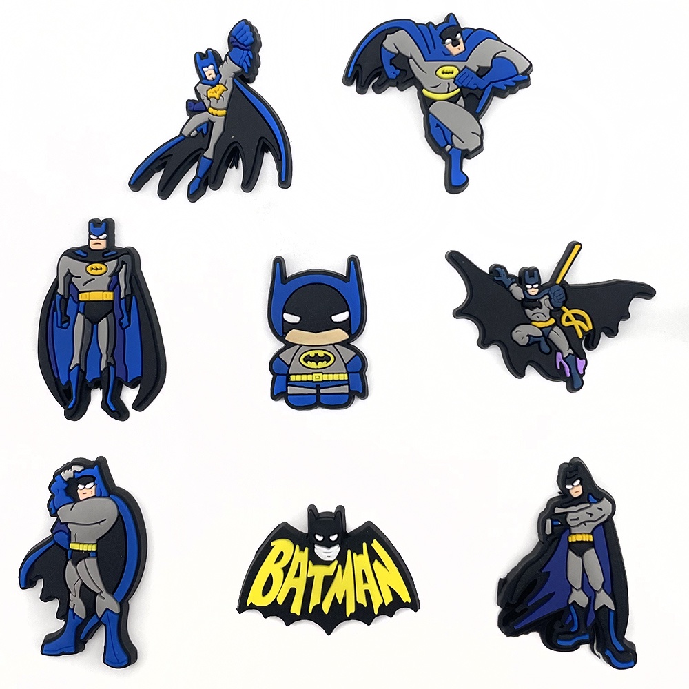 Motif Kartun superhero batman Jibbitz Dapat Dilepas DIY shoe charms Crocs sandal Lubang Sepatu decorate accessories Hadiah anak-anak