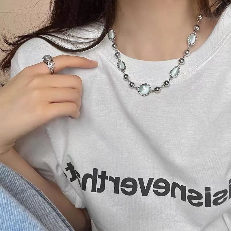 2022 Kalung / Gelang Manik-Manik Opal Warna Permen Untuk Wanita