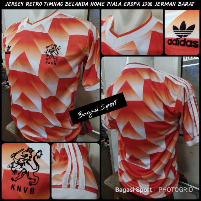 Jersey Baju Bola Retro Lama Lawas Negara National Team Timnas Belanda Home Kit Kandang Lokalan Lokal