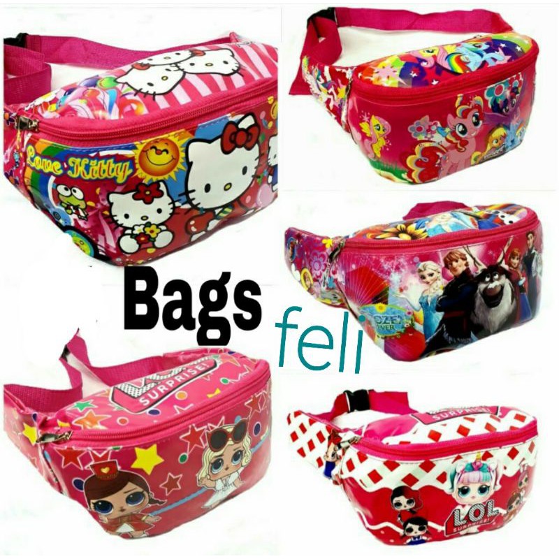 waistbag anak karakter lol hello kity frozen unicorn terlaris tas slemoang anak tas bahu anak keren