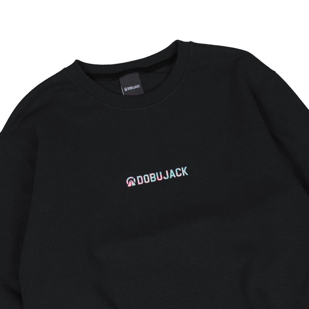 Dobujack Sweater Little Logo Abstract Black Crewneck