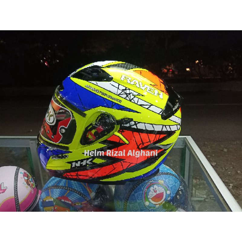 HELM NHK RX9 RAVEN YELLOW SE HELM NHK FULL FACE NHK DOUBLE VISOR