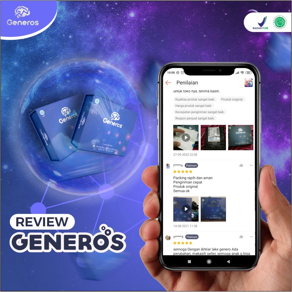 Generos – G-Nero Generoa 100% Bahan Alami Suplemen Nutrisi Otak Vitamin Daya Ingat &amp; Kesehatan Otak Solusi Atasi Speech Delay / Terlambat Bicara Pada Anak Keterlambatan Berjalan Penambah Kecerdasan Peningkat Kreativitas BPOM Halal MUI