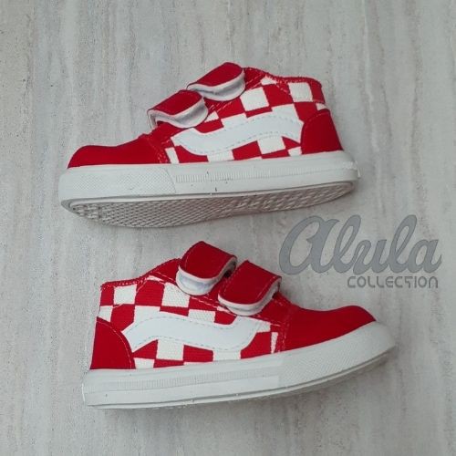 Sepatu anak laki laki motif catur vns sepatu anak sneaker murah dan terbaru