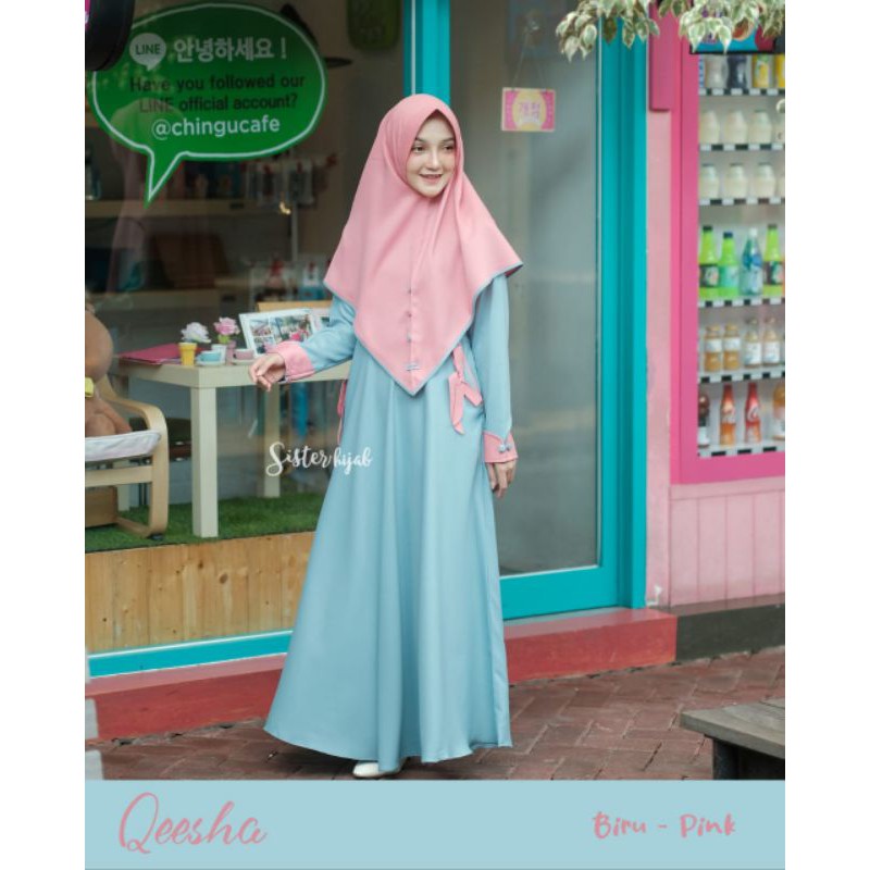 Qeesha Dress Set Original by Sister Hijab || Gamis syari || Fashion muslim
