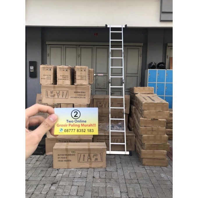 Tangga Lipat Multifungsi Amg 3,7 Meter / Tangga Aluminium 3.7Meter Amg