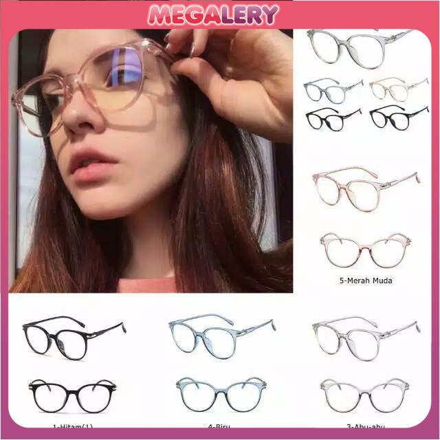 kacamata Anti Radiasi Fashion Wanita Pria Frame Ringan Korea Design Lensa Transparan Anti UV MG