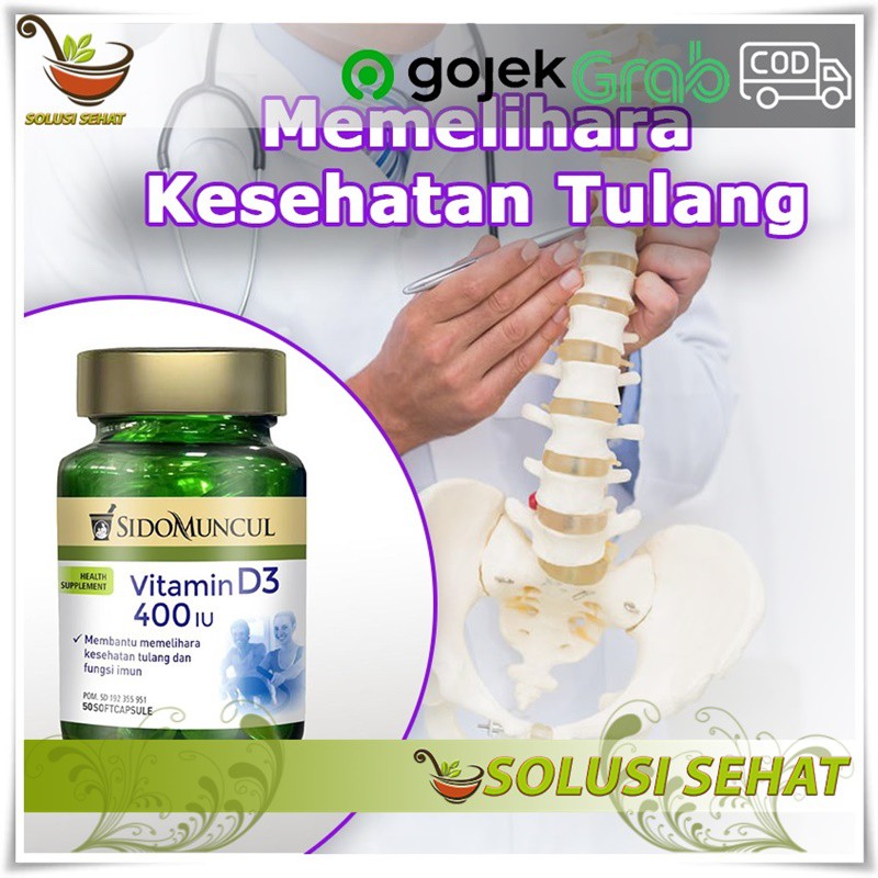 Vitamin D3 400IU Sidomuncul untuk Kesehatan Tulang