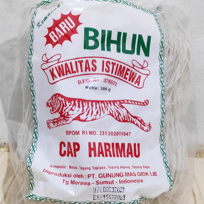 6 BUNGKUS BIHUN CAP HARIMAU 300 GRAM