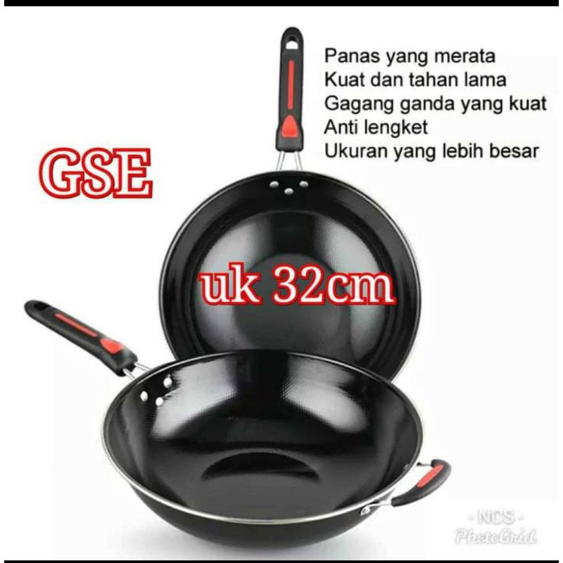 WAJAN ENAMEL GAGANG GSE 32CM WAJAN MURAH WAJAN ANTI LENGKET ANTI KARAT
