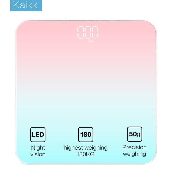 NA - BODY SCALE TEMPERED GLASS SENSOR TIMBANGAN BADAN DIGITAL RAINBOW