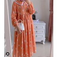 [ Bisa COD ] POLA PRODUKSI GAMIS MIDI DRESS 022 kerah peterpan rebah - Pola Baju Instan - Midi dress Sewing Pattern