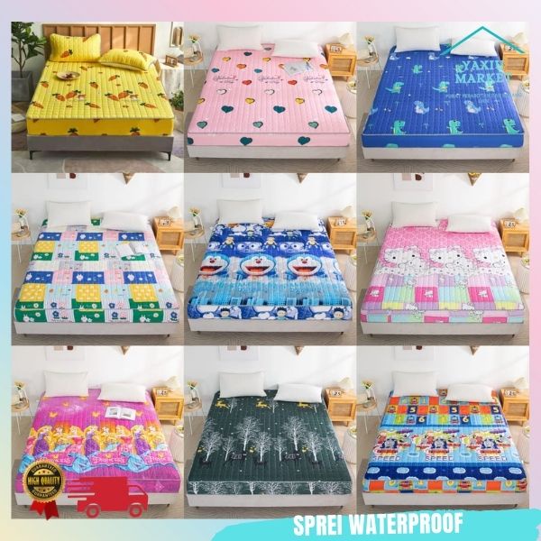 Sprei Waterproof / Sprei Protector bermotif / Sprei anti air ukuran 180x200CM SPREI WATERPROOF-1