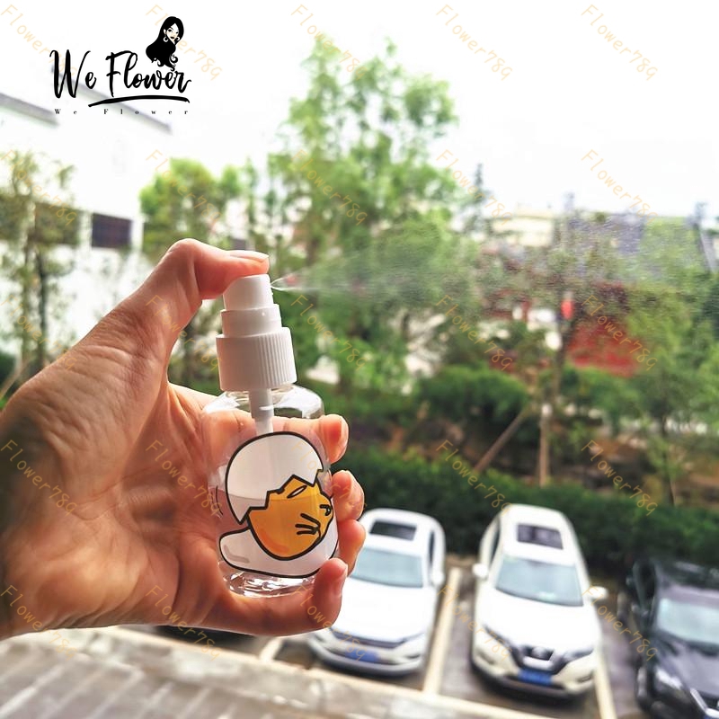 (We) Botol Spray Kosong Bahan Plastik Desain Gudetama Kapasitas 50/100ml Portabel Dapat Diisi Ulang