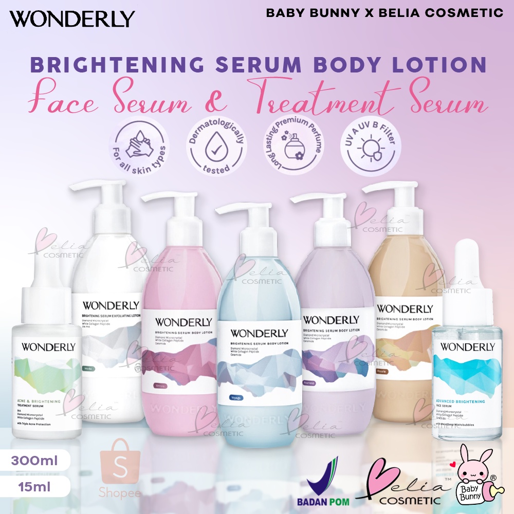 ❤ BELIA ❤ WONDERLY Brightening Serum Perfumed Body Lotion 300ml | Advanced Face Serum 15ml | Acne Treatment | BPOM Losion wangi scent scented