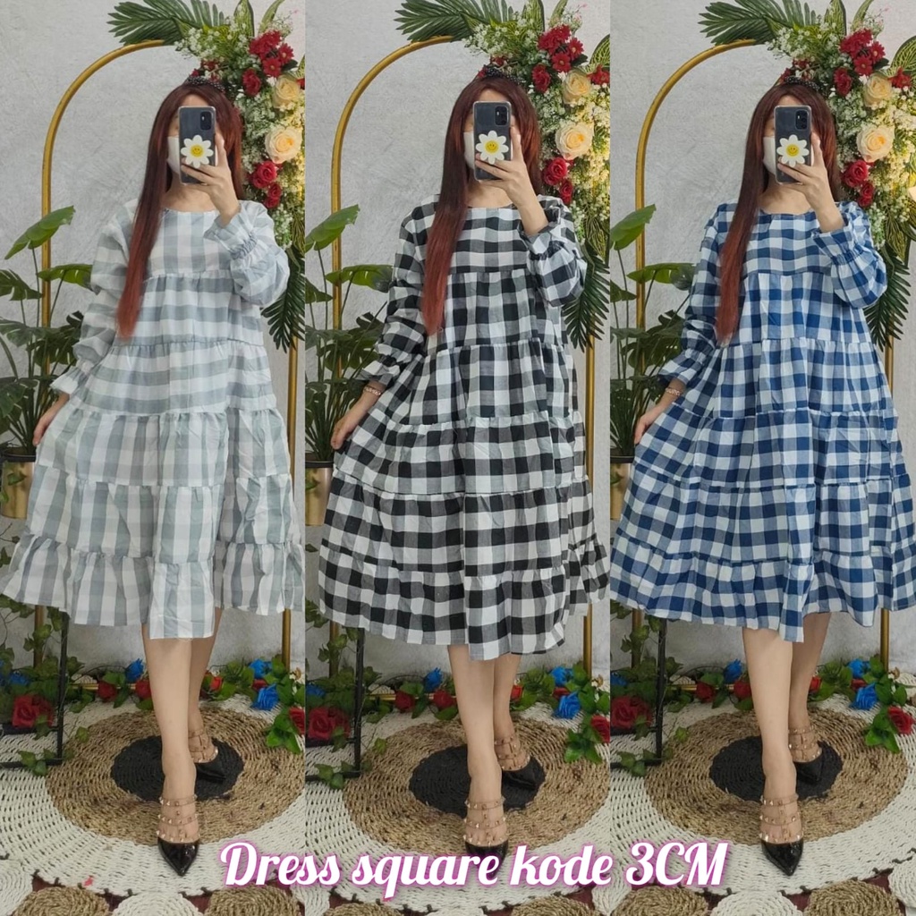 Midi square dress / gamis midi / midi kotak / midi chanda