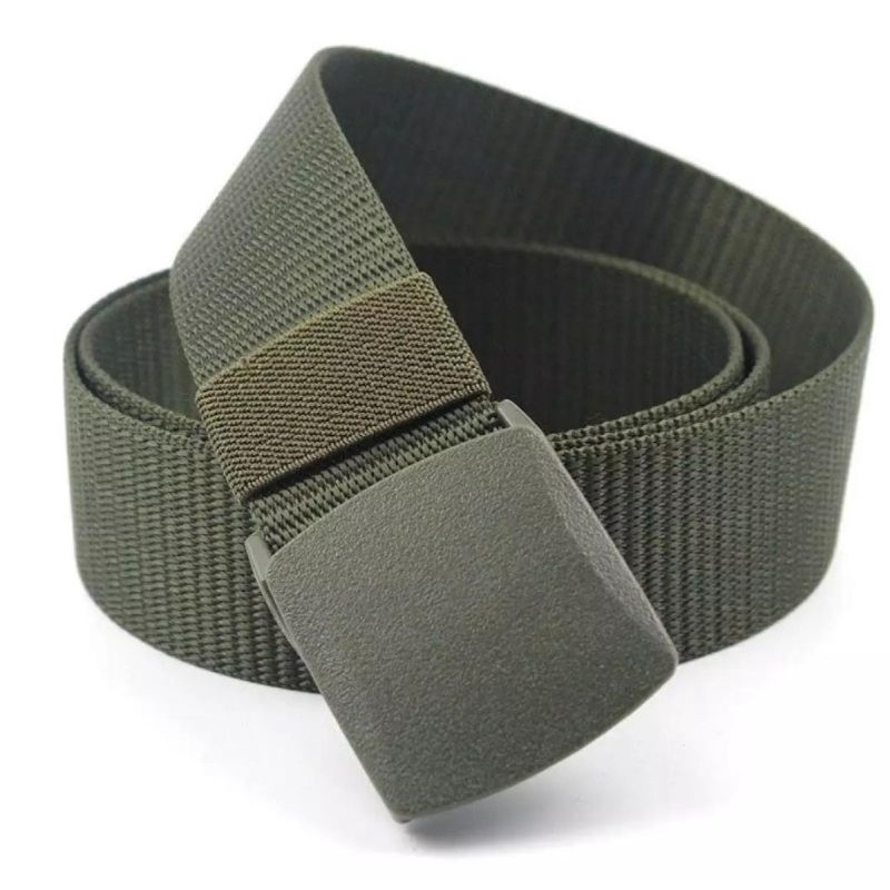 Ikat Pinggang Pria Canvas Tactical Military Belt Sabuk Pria Anti Metal Detector