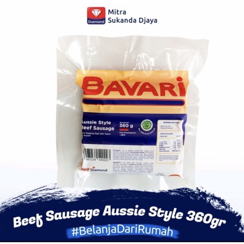 Bavari Beef Sausage Aussie Style 360gr