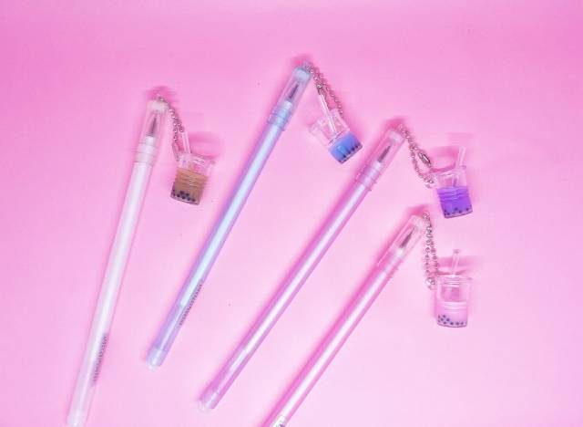 SELUSIN PULPEN BUBBLE TEA ISI 12 PCS GEL PEN KARAKTER PEN BOBA MILK TEA