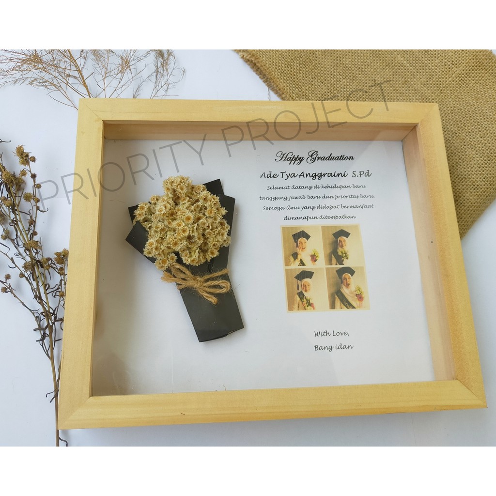 

3D Edelweiss Frame Kado Ultah Kado Anniversary Kado Graduation