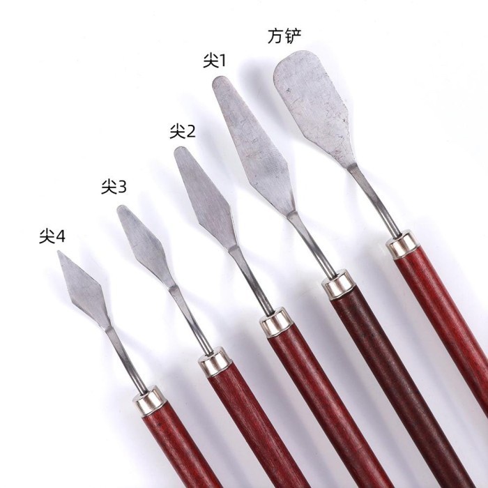 

5PCS/SET SS PALETTE PISAU SPATULA DEKORASI KUE LUKIS UKIR LUKIS ART